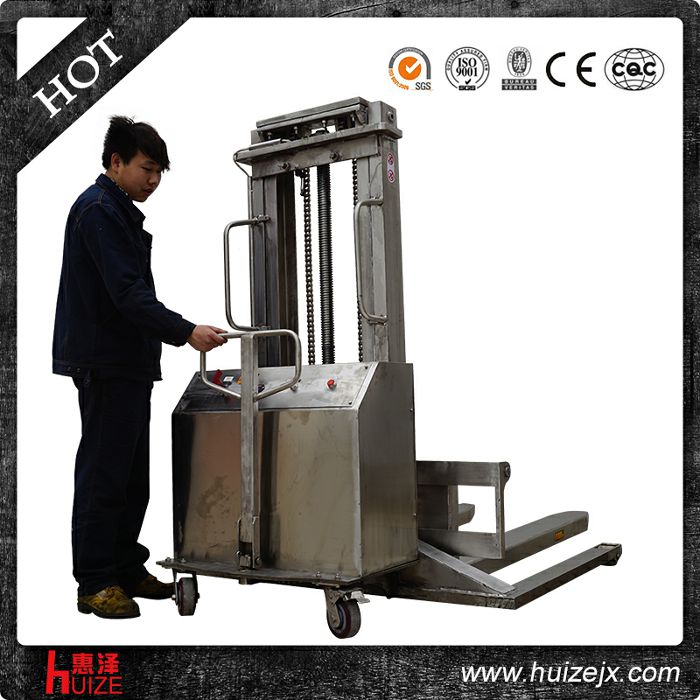 不銹鋼寬腿半電動(dòng)堆高車 不銹鋼寬腿半電動(dòng)堆高車