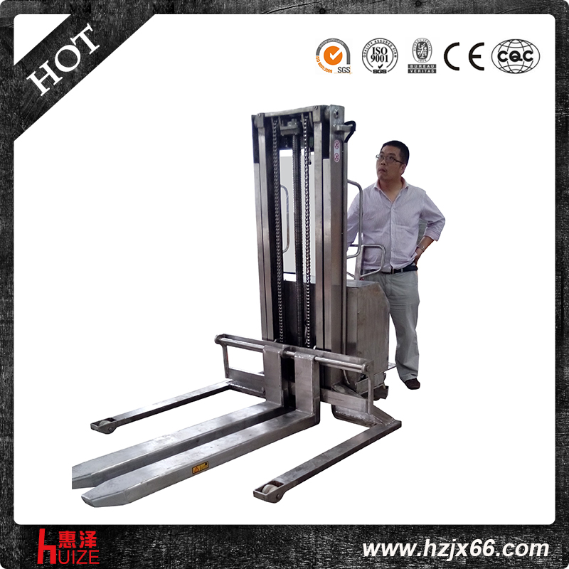 不銹鋼寬腿半電動(dòng)堆高車 不銹鋼寬腿半電動(dòng)堆高車